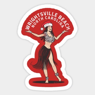 Wrightsville Beach, NC Christmas Vacationing Holiday Hula Girl Sticker